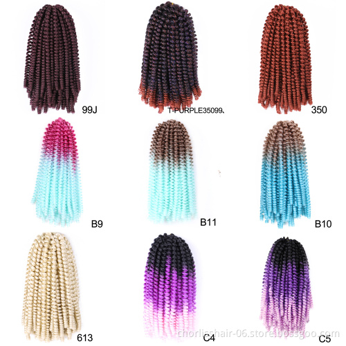 Cheap Synthetic Fiber Ombre Prelooped Passion Twist Locs Braiding Hair Crochet Braids Synthetic Bundles Curly Afro Water Wave
